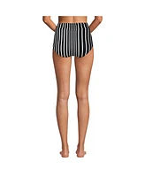 Lands' End Women's Ruched High Waisted Full Coverage Bikini Bottoms
