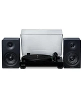 Fluance RT81 Elite High Fidelity Vinyl Turntable (White) with Ai41 Powered 5" Stereo Bookshelf Speakers (White Walnut), Diamond Stylus, Belt Drive, Bu