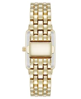 Anne Klein Women's Quartz Rectangular Estate Gold-Tone Metal Alloy and Pink Dial Watch, 25mm