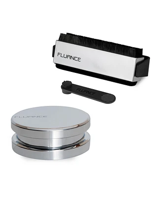 Fluance Vinyl Record Accessory Kit With Record and Stylus Anti-Static Carbon Fiber Brushes and Record Weight (VB52RW02)