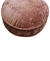 Edie@Home Delmonico Chenille Decorative Pillow, 16" Round
