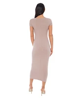 Bebe Women's Rib Maxi T-Shirt Dress
