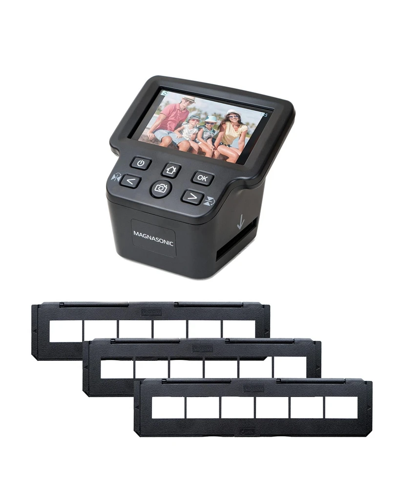 Magnasonic All-In-One 24MP Film Scanner with Large 5" Display & Hdmi, Long Tray 35mm Negative Film Holders, Converts 35mm/126/110/Super 8 Film & 135/1