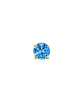 Bling Jewelry Minimalist Tiny Cubic Zirconia Aaa Cz 4-Prong Helix Cartilage Ear Lobe Piercing Daith Round Solitaire 14K Gold 1 Piece Stud Earring For