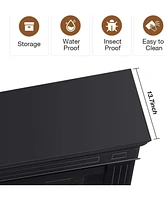 Cowsar 44" Electric Fireplace with Mantel, Free-Standing Heater with Wooden Surround and Log Effect, Remote Control, 750-1500W
