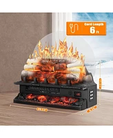Cowsar 21 Inch Electric Fireplace Heater with Remote Control, Realistic Flame Effect and Ember Bed, Overheat Protection, Adjustable Brightness, Speed,