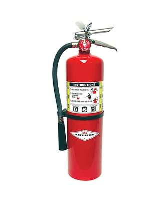 Amerex B441, 10lb Abc Dry Chemical Fire Extinguisher with Chrome Plated Brass Valve & Wall Hanger