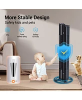 Ltmate Global Inc. Smart Tower Fan with Remote Control, 80° Oscillating, 6 Hyper Speeds & 3 Modes, 40” 15h Timer Portable Floor Bladeless