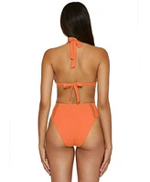 Becca Womens Modern Edge Bikini Top High Waist Bottoms