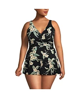 Lands' End Plus Slender Suit Wrap Tankini Top