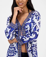 Annia Louisa Women's Santorini Printed Kimono Caftan