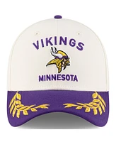 New Era Men's Cream/Purple Minnesota Vikings 2025 Nfl Draft 39THIRTY Flex Hat