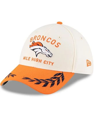 New Era Men's Cream/Orange Denver Broncos 2025 Nfl Draft 39THIRTY Flex Hat