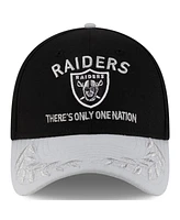 New Era Men's Black/Silver Las Vegas Raiders 2025 Nfl Draft 39THIRTY Flex Hat