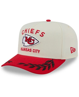 New Era Men's Cream/Red Kansas City Chiefs 2025 Nfl Draft A-Frame 9FIFTY Snapback Hat