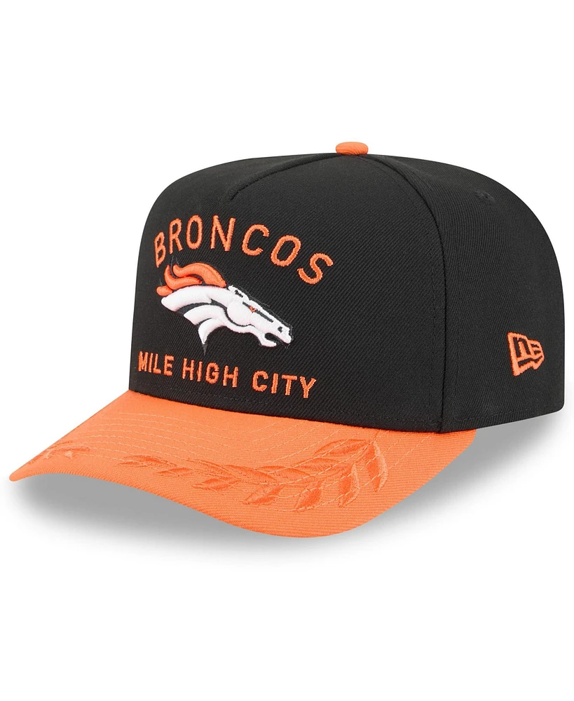 New Era Men's Black/Orange Denver Broncos 2025 Nfl Draft A-Frame 9FIFTY Snapback Hat