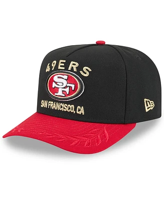 New Era Men's Black/Scarlet San Francisco 49ers 2025 Nfl Draft A-Frame 9FIFTY Snapback Hat