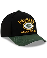 New Era Men's Black/Green Green Bay Packers 2025 Nfl Draft 9FORTY A-Frame M-Crown Adjustable Hat