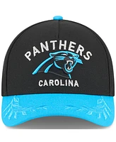 New Era Men's Black/Blue Carolina Panthers 2025 Nfl Draft 9FORTY A-Frame M-Crown Adjustable Hat