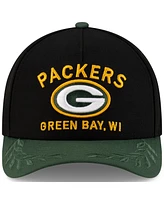 New Era Men's Black/Green Green Bay Packers 2025 Nfl Draft 9FORTY A-Frame M-Crown Adjustable Hat