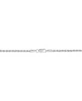 Italian Gold Polished Glitter Rope Link 22" Chain Necklace in 14k White Gold