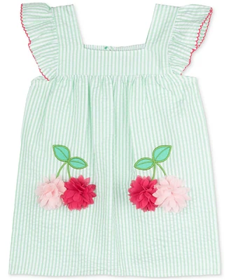 Rare Editions Baby Girls Cherry Seersucker Dress