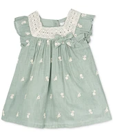 Rare Editions Baby Girls Eyelet Crochet-Trim Dress
