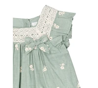 Rare Editions Baby Girls Eyelet Crochet-Trim Dress