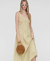 Avec Les Filles Women's Drop-Waist Smocked-Bodice Tank Midi Dress