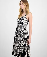 Anne Klein Women's Printed Linen Fit & Flare Dress