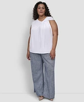 Dkny Plus Twisted-Neck Sleeveless Blouse