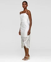 Avec Les Filles Women's Embroidered Sleeveless Midi Dress
