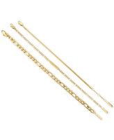 Calvin Klein Stainless Steel 3-Pc. Set Mixed Chain Bracelets