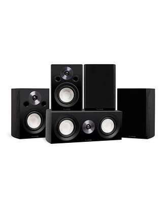 Fluance Reference Compact Surround Sound Home Theater 5.0 Channel Speaker System including 2-Way Bookshelf, Center Channel and Rear Surround Speakers