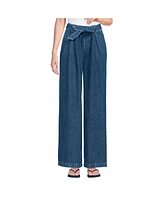 Lands' End Women's High Ridge Twill Pull On Pleated Wide Leg Pants