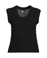 Lands' End Women's Blend Texture U Neck Vest Sweater