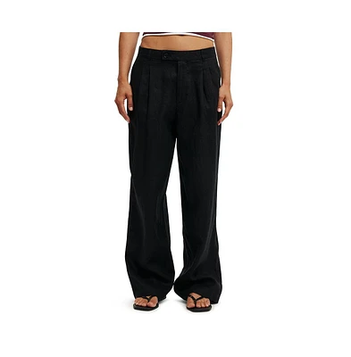Cotton On Women's Elle Linen Wide Leg Suiting Pant