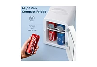 Zafro Compact Portable Mini Fridge,4L capacity fits up to 6 cans, ideal for skincare, beverages, and more. Perfect for bedrooms, cars, offices, and do