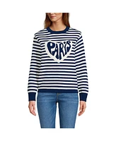 Lands' End Women's Drifter Jacquard Crew Neck Sweater