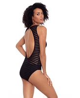 Lauren Ralph Women's Boatneck One Piece Swimsuit