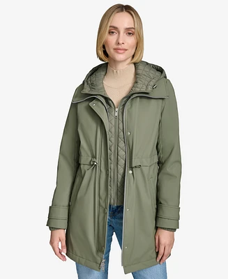 Andrew Marc Women's Ryder Rain Shell Zip-Up Parka