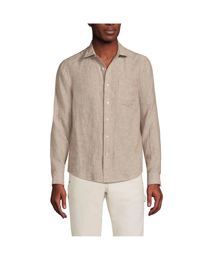 Lands' End Men's Long Sleeve Linen Shirt