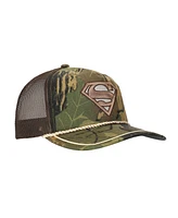 Dc Comics Men's Superman Embroidered Logo Adult Camouflage Retro Trucker Hat