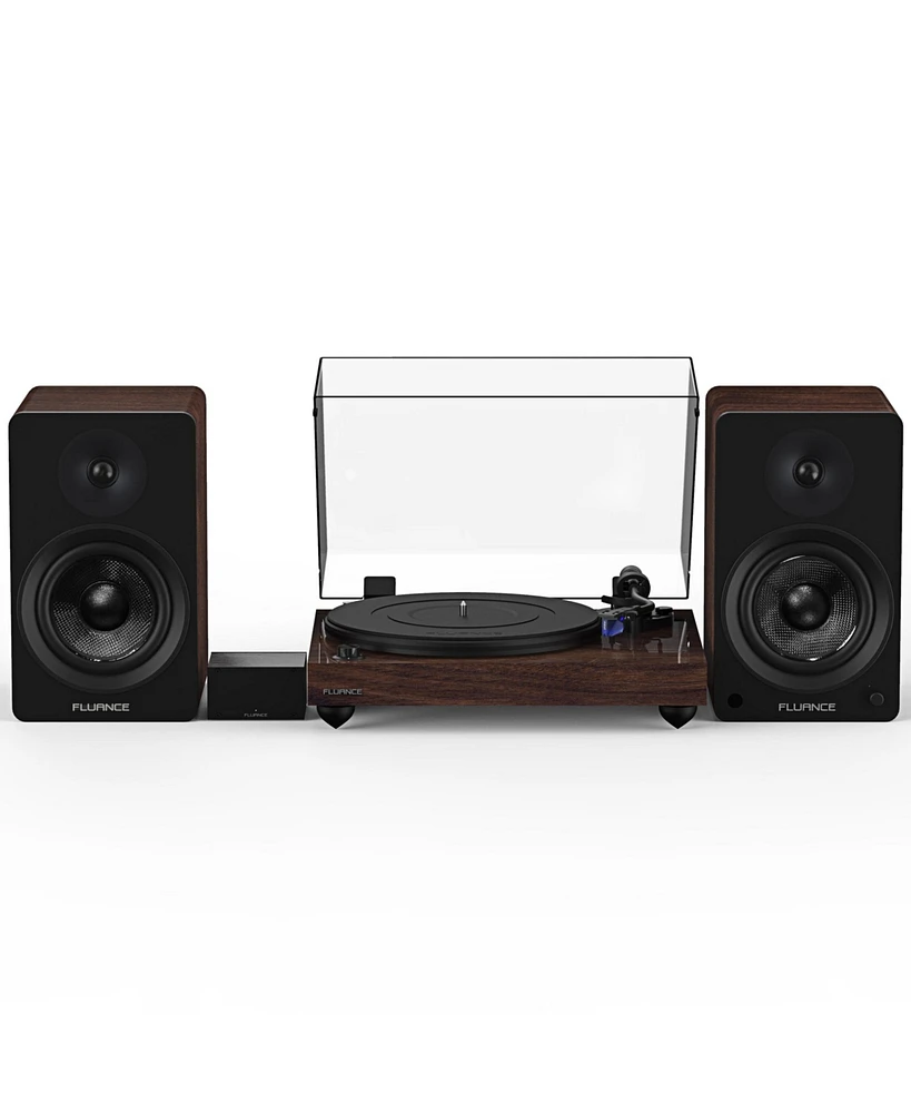 Fluance Reference RT84 High Fidelity Vinyl Turntable with PA10 Phono Preamp and Ai61 Powered 6.5" Bookshelf Speakers, Ortofon 2M Blue Cartridge, 120W