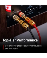 Fluance High-Fidelity 12 Gauge Speaker Wire with Dual Gold-Plated Banana Plugs, 12 Feet Oxygen-Free Pure Copper (Ofc) Cable, Nylon Braided Jacket (SW5