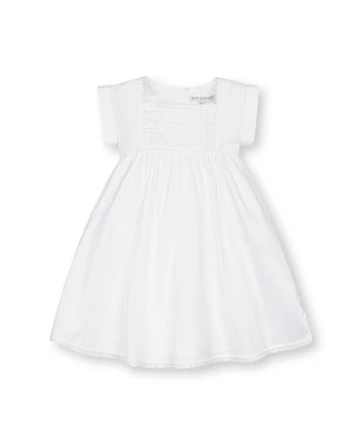 Hope & Henry Toddler Girls Organic Sleeveless Crochet Detail Empire Waist Seersucker Dress