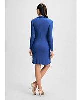 Isaac Mizrahi Women's Ruffle Collar Sweater Henley Dress