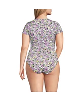 Lands' End Plus Tugless Cap Sleeve Tankini Top