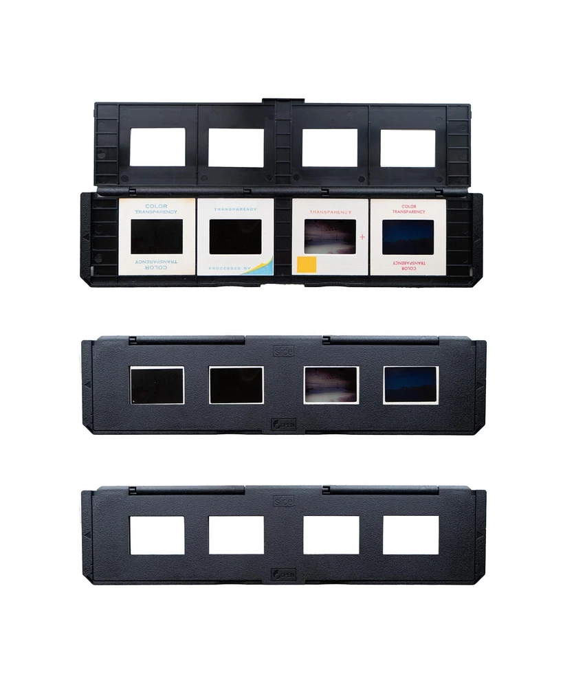 Magnasonic Long Tray Slide Film Holder for 35mm Compatible Film Scanners, Holds 4 Slides to Speed up Processing Time, Easy To Use, Gently Flattens and