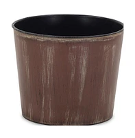 Textural Tone On Tone Plastic Pot Planter For Indoor Outdoor